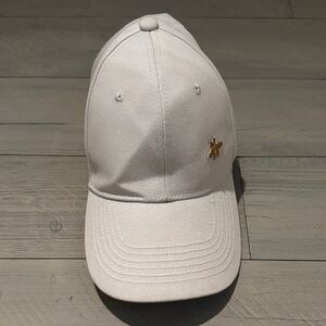 White Baseball Cap with Gold Accent